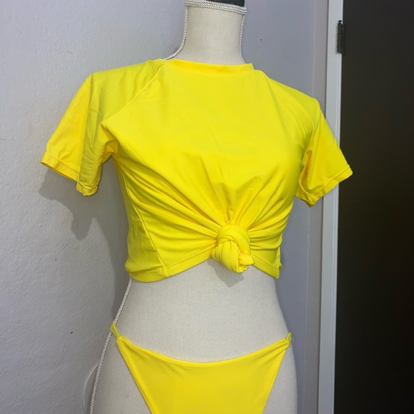 Yellow Crop Top(only) Swimsuit - Picture 2 of 5